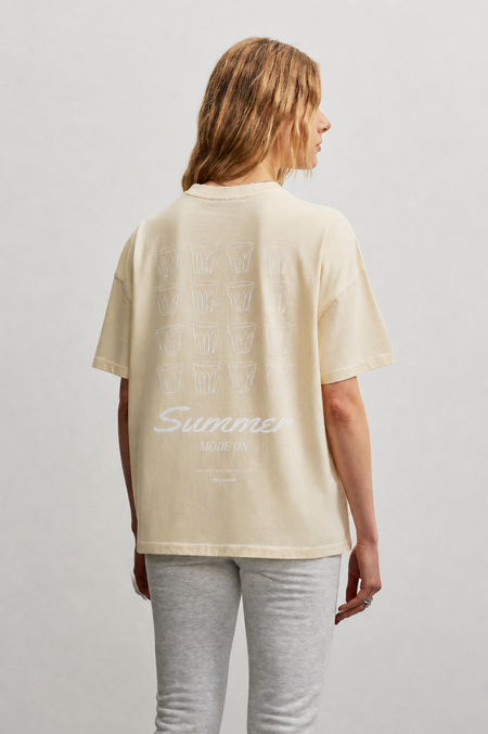 Solana Heavy Oversized Tee Washed Butter Yellow