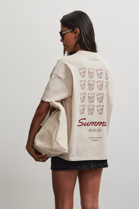 Solana Heavy Oversized Tee Washed Cream
