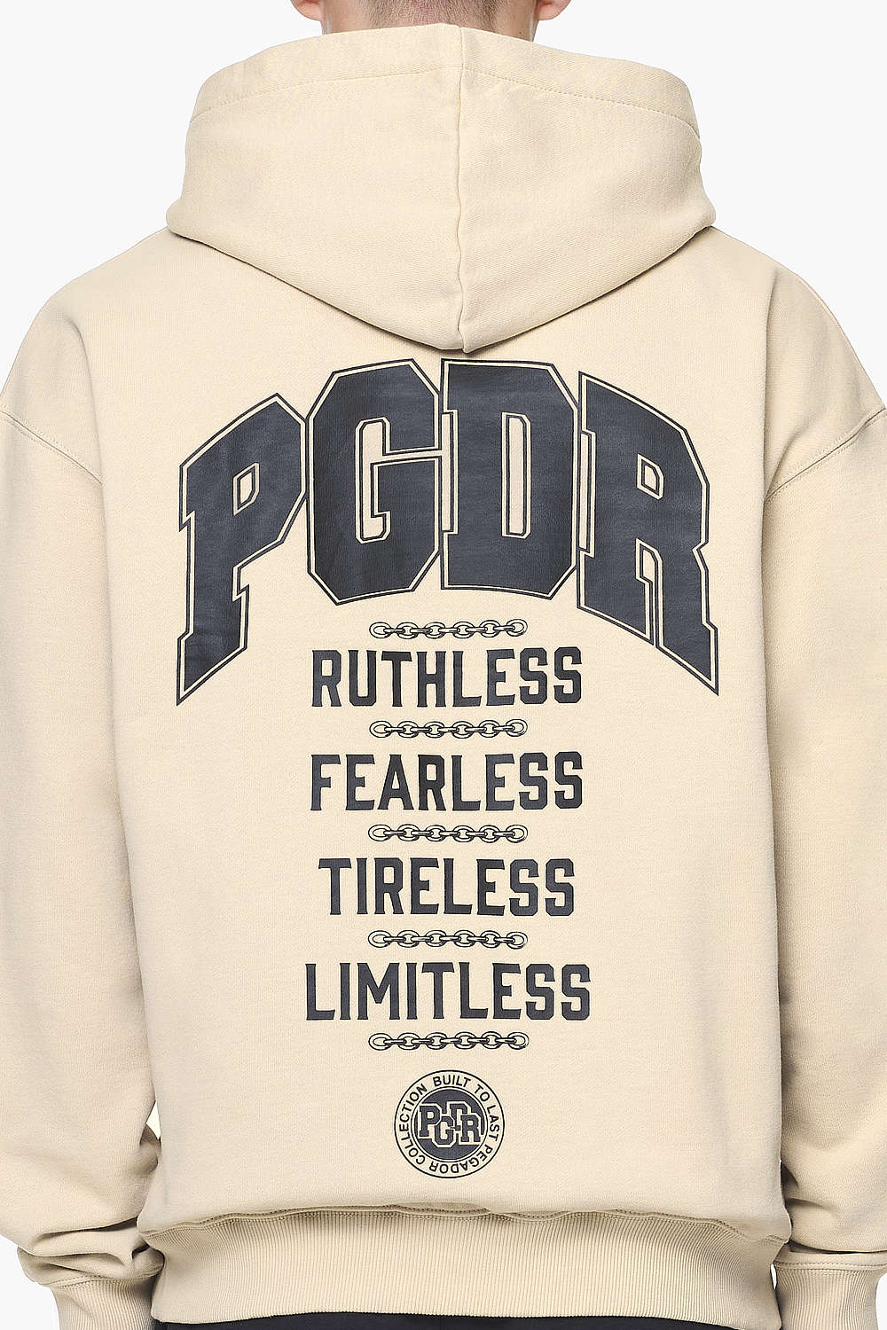 Pegador Orsett Oversized Hoodie Vintage Washed Kingdom Beige Detailshot aus der Built to Last Kollektion für Herren