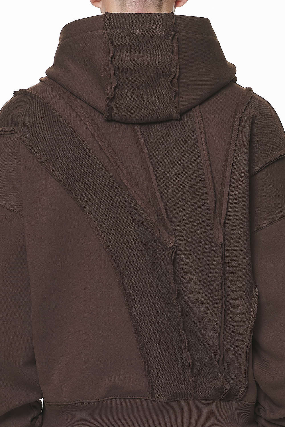 Pegador Ancy Inside Out Terry Boxy Sweat Jacket Washed Oak Brown Detailshot aus der Do not Disturb Kollektion für Herren