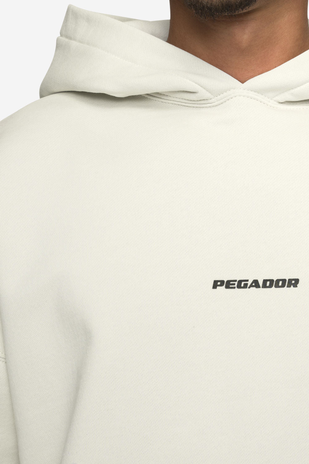 Pegador Logo Boxy Hoodie Washed Salty Cream Black Gum Gegenansicht aus der Next Wave Kollektion für Herren