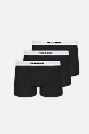 Pegador Camino Boxershorts Single Logo 3 Pack Black White Hauptansicht aus der PEGADOR® Kollektion für Herren und Damen