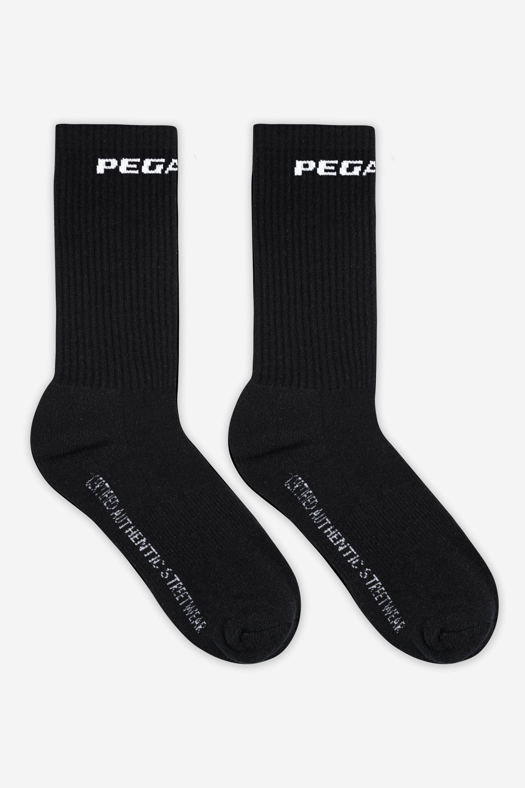 Pegador Certified Logo Socks Black White Hauptansicht aus der Never Too Late Kollektion für Herren