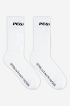 Pegador Certified Logo Socks White Black Hauptansicht aus der Never Too Late Kollektion für Herren