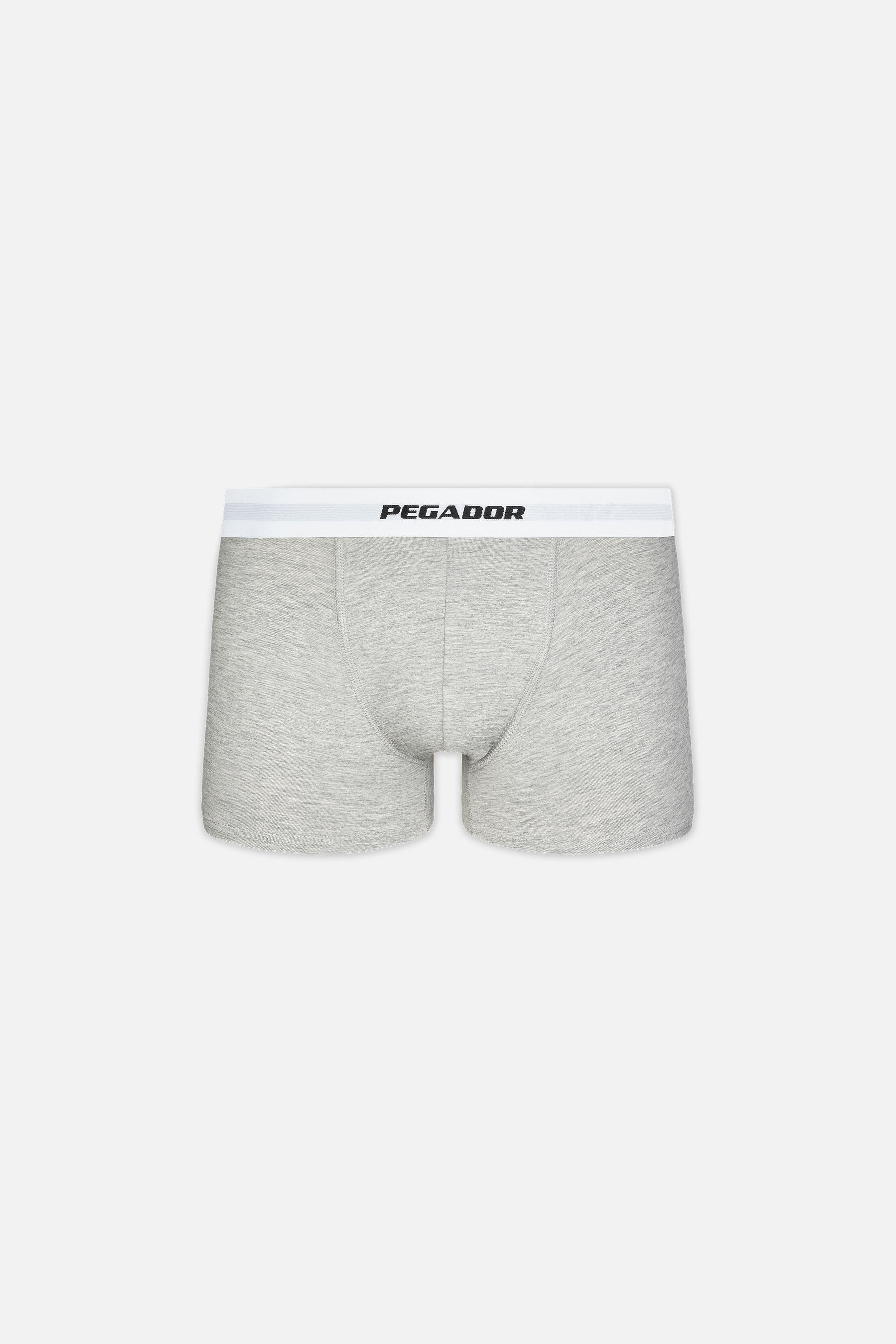 Pegador Camino Boxershorts Single Logo 3 Pack Grey Melange White Seitenansicht aus der PEGADOR® Kollektion für Herren und Damen