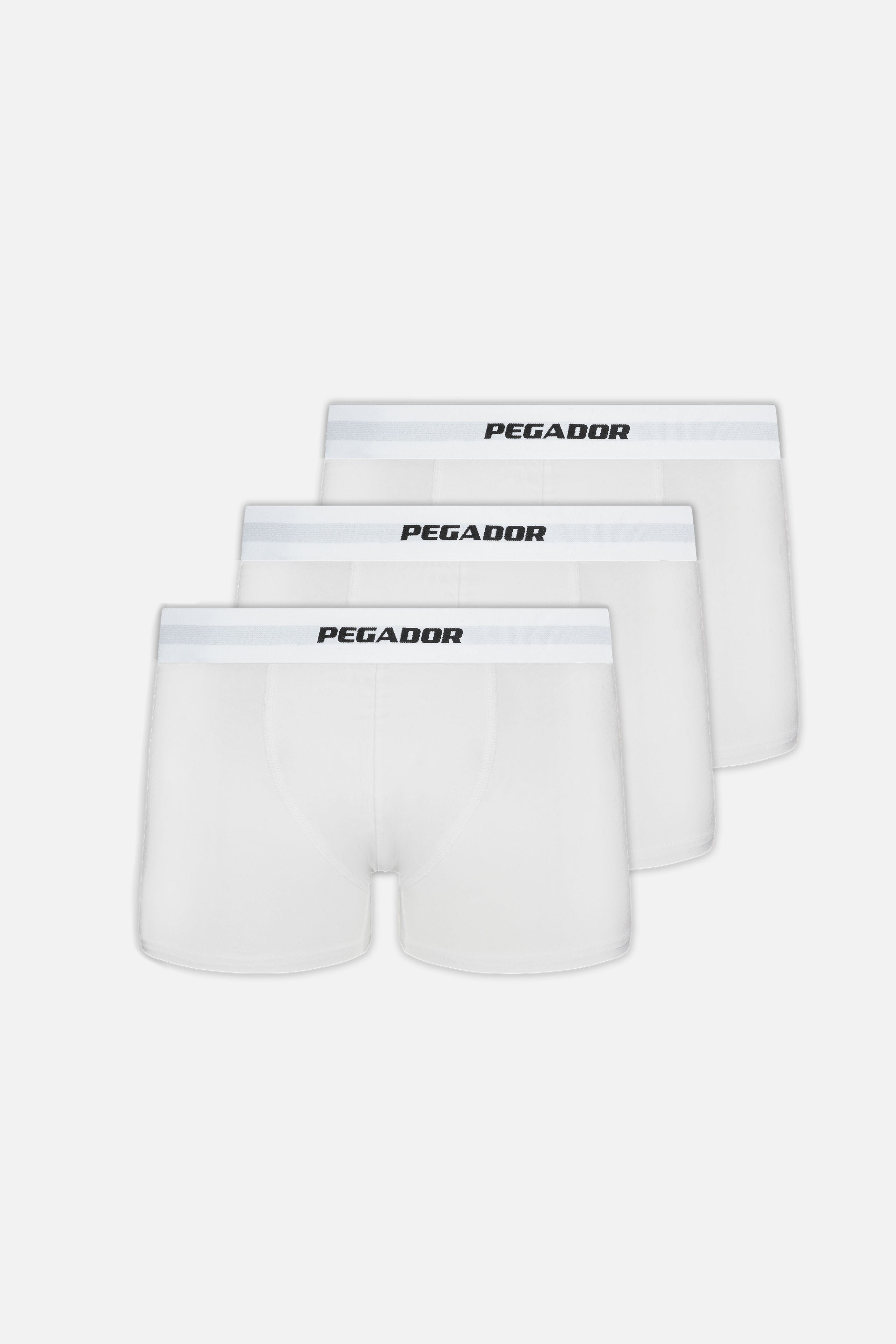 Pegador Camino Boxershorts Single Logo 3 Pack White White Hauptansicht aus der PEGADOR® Kollektion für Herren und Damen