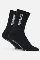 Pegador Certified Cross Logo Socks Black White Seitenansicht aus der Never Too Late Kollektion für Herren