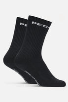 Pegador Certified Logo Socks Black White Seitenansicht aus der Never Too Late Kollektion für Herren