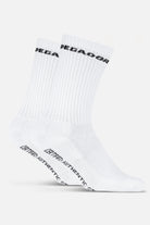 Pegador Certified Side Logo Socks White Black Seitenansicht aus der Never Too Late Kollektion für Herren