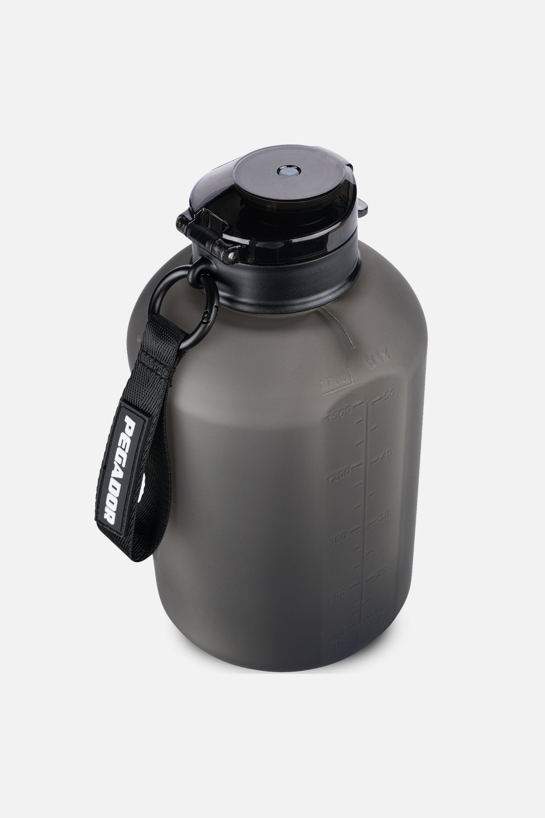 Pegador Levin Sports Bottle Grey Transparent Seitenansicht aus der Never Too Late Kollektion für Herren