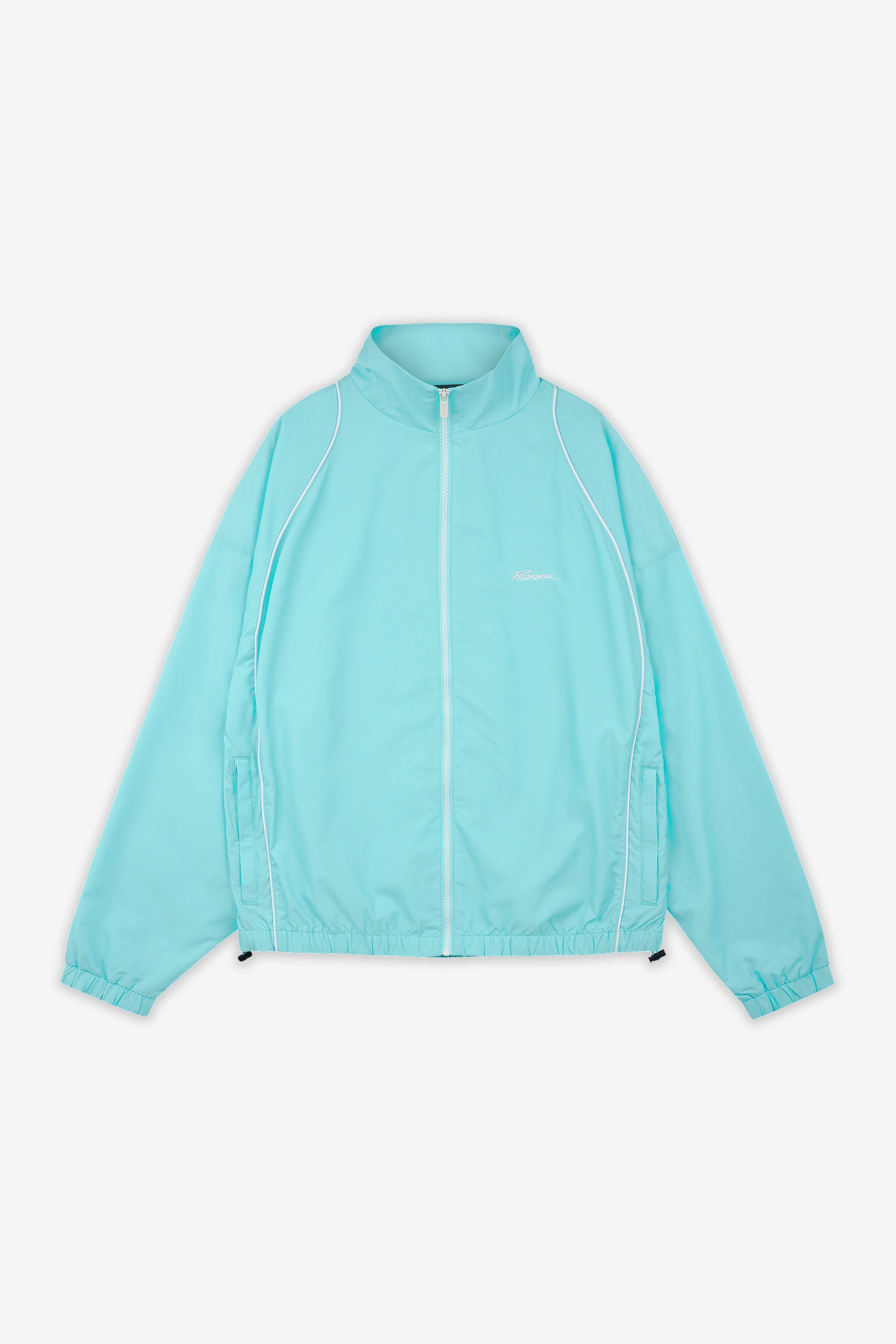 Pegador Lincoln Boxy Track Jacket Sky Blue Detailshot aus der High summer Kollektion für Herren