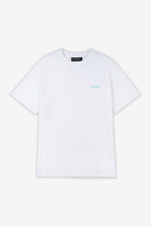 Pegador Logo Slim Tee White Sky Blue Detailshot aus der High summer Kollektion für Herren