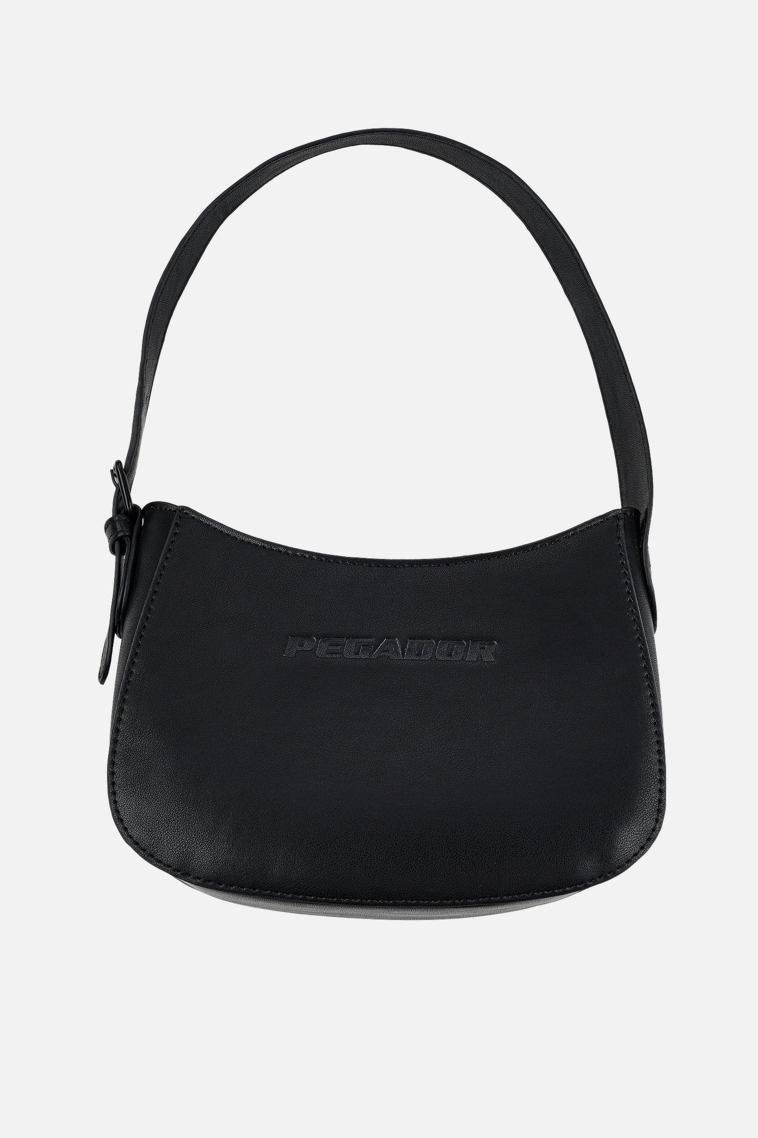 Pegador Mona Logo Faux Leather Handbag Black Detailshot aus der Never Too Late Kollektion für DaHerren