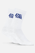 Pegador Narson Socks White Retro Blue Seitenansicht aus der Never Too Late Kollektion für Herren