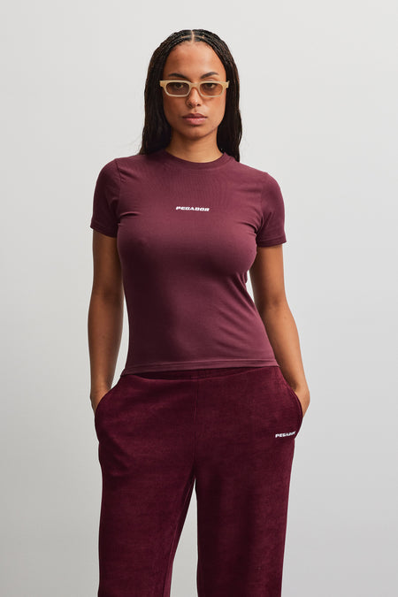Yona Slim Tee Washed Dark Red