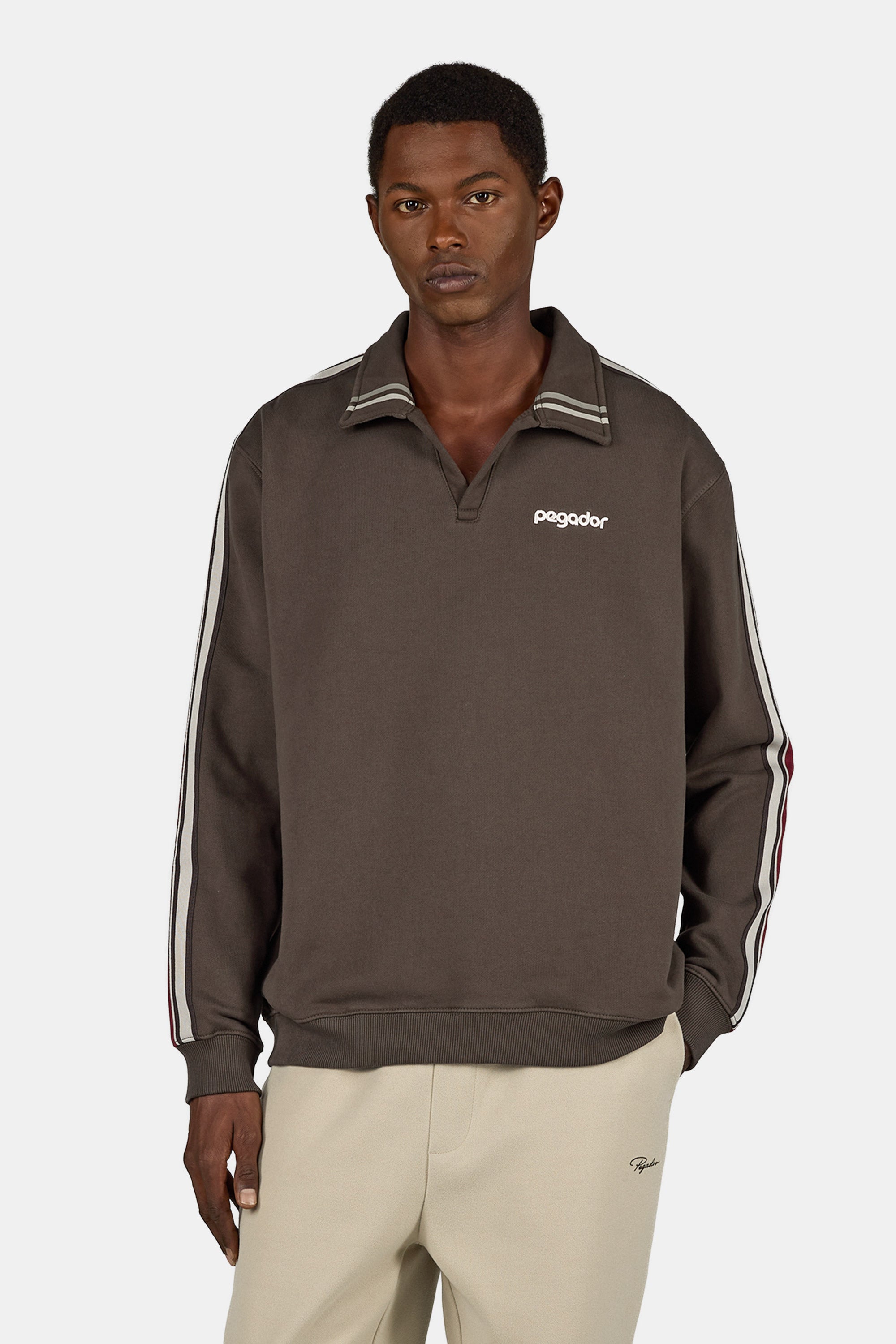 【新品未使用品】RUFFLOG/ENTI/POLO/SWEAT/SHIRT Nemor Oversized Polo Sweater Washed Walnut Brown – PEGADOR®