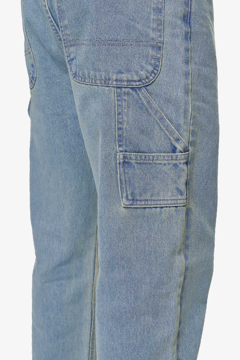 Pegador Daule Baggy Workwear Jeans Washed Vintage Blue Detailshot aus der PEGADOR® Jeans Kollektion für Herren