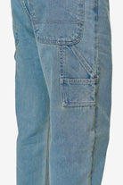 Pegador Daule Baggy Workwear Jeans Washed Vintage Blue Detailshot aus der PEGADOR® Jeans Kollektion für Herren