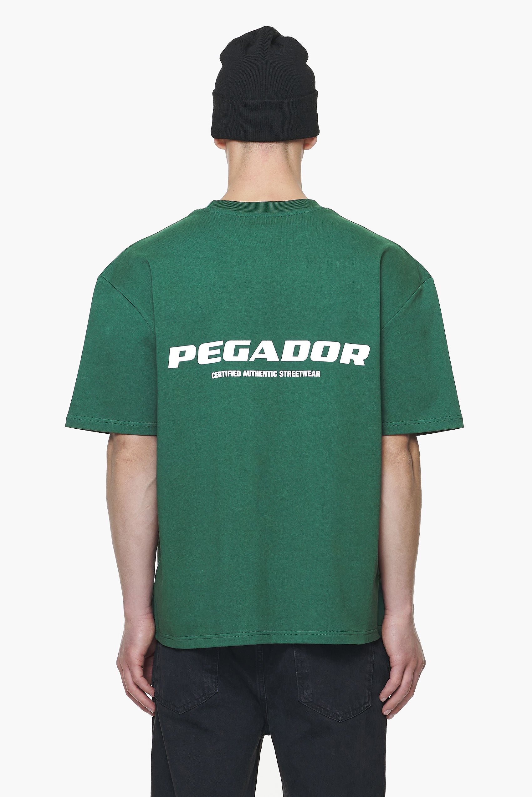 Pegador Colne Logo Oversized Tee Vintage Washed British Green Gum Hauptansicht aus der Built to Last Kollektion für Herren