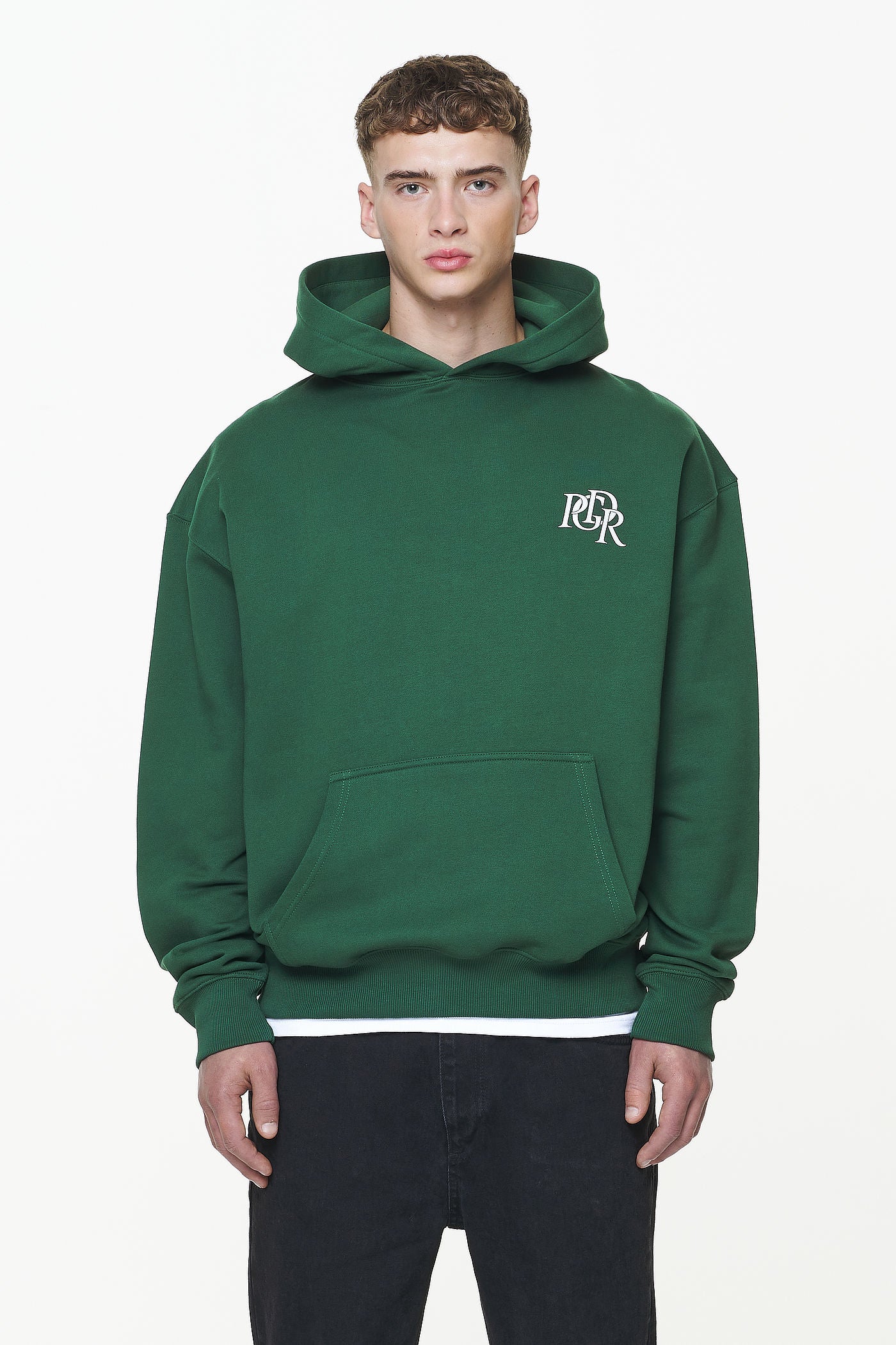 Pegador Marcer Oversized Hoodie Vintage Washed British Green Seitenansicht aus der Built to Last Kollektion für Herren