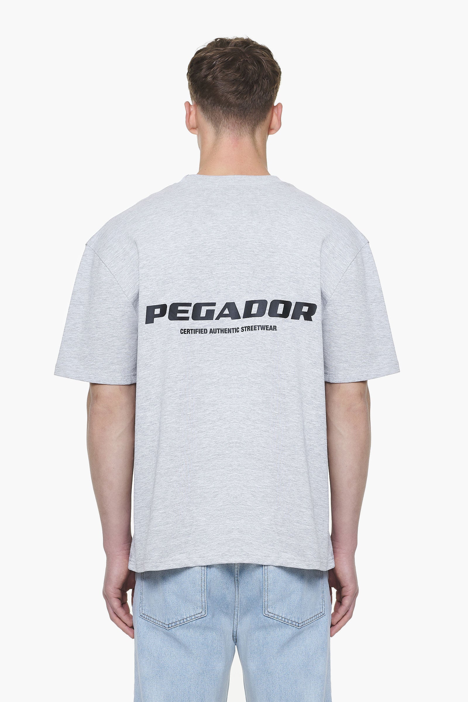 Pegador Colne Logo Oversized Tee Grey Melange Hauptansicht aus der Built to Last Kollektion für Herren