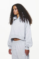 Pegador Chancery Oversized Cropped Hoodie Grey Melange Seitenansicht aus der Built to Last Kollektion für DaHerren