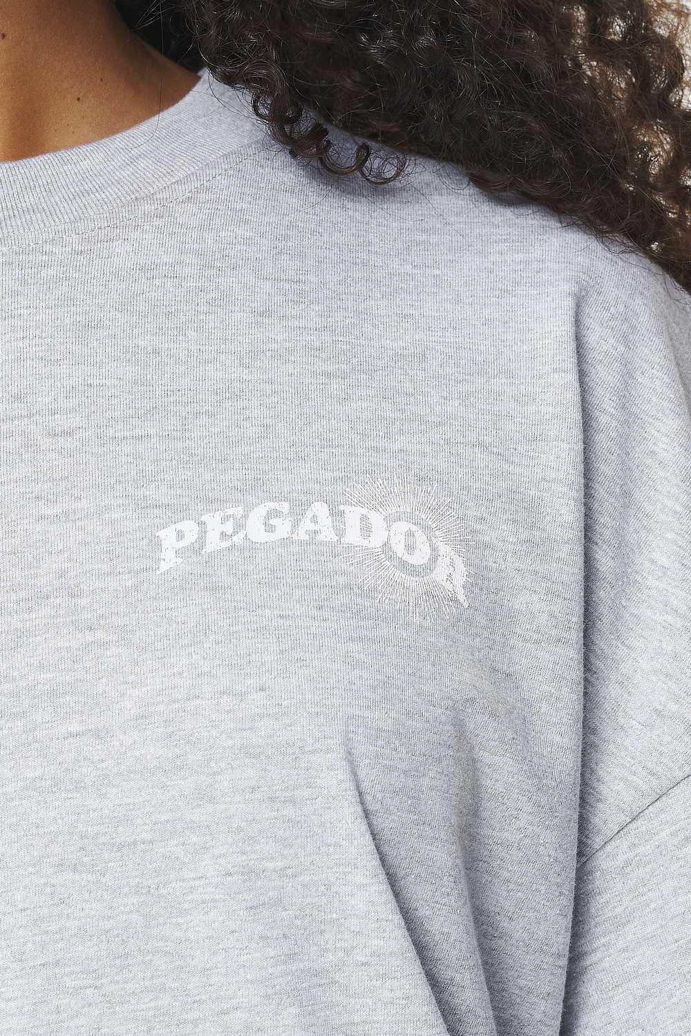 Pegador Pall Heavy Oversized Tee Grey Melange Detailshot aus der Built to Last Kollektion für DaHerren