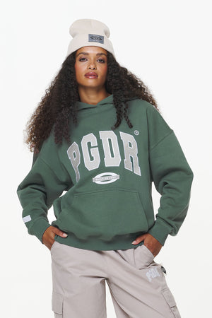 Pegador Keats Logo Oversized Hoodie Vintage Washed Garden Green Hauptansicht aus der Built to Last Kollektion für DaHerren