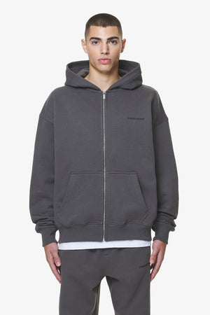 Pegador Logo Oversized Sweat Jacket Washed Volcano Grey Gum Hauptansicht aus der Do not Disturb Kollektion für Herren