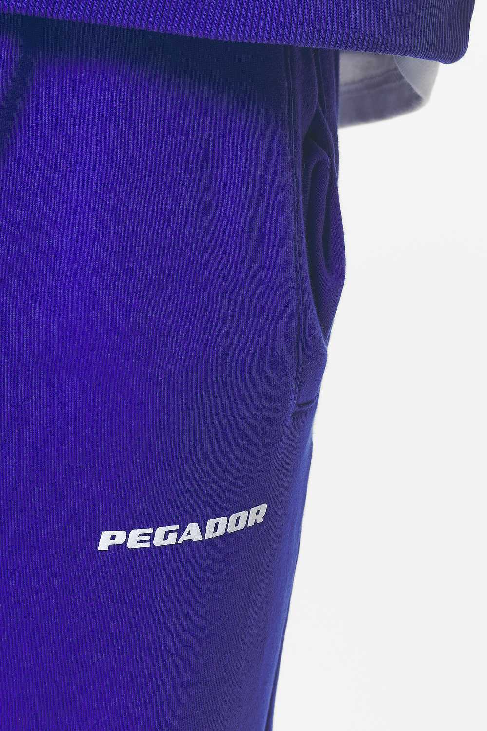 Pegador Logo Heavy Sweat Jogger Washed Endless Blue Gum Detailshot aus der Do not Disturb Kollektion für Herren