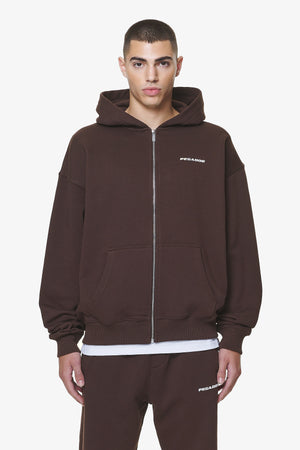 Pegador Logo Oversized Sweat Jacket Washed Oak Brown Gum Hauptansicht aus der Do not Disturb Kollektion für Herren