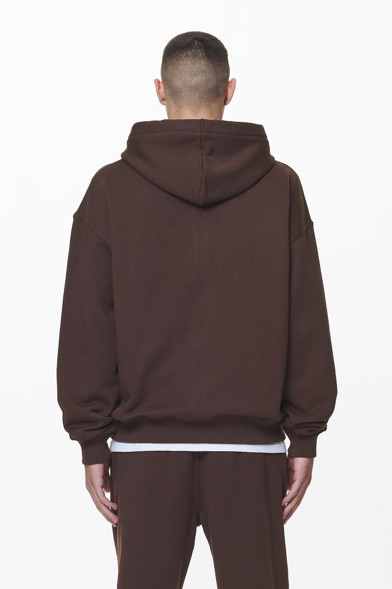 Pegador Logo Oversized Sweat Jacket Washed Oak Brown Gum Gegenansicht aus der Do not Disturb Kollektion für Herren