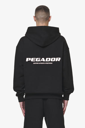 Pegador Colne Logo Oversized Hoodie Black Hauptansicht aus der Do not Disturb Kollektion für Herren