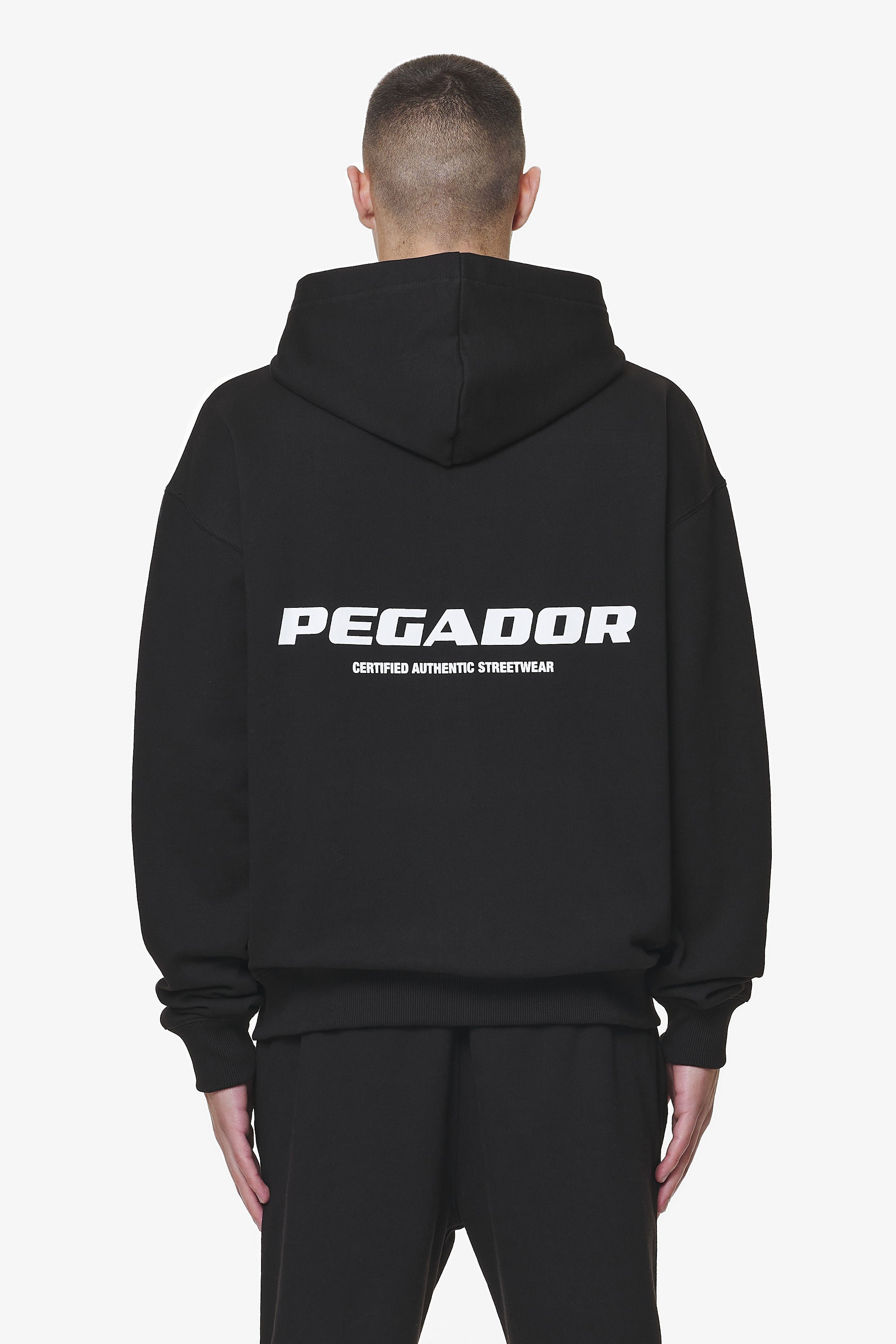 Pegador Colne Logo Oversized Sweat Jacket Black Hauptansicht aus der Do not Disturb Kollektion für Herren