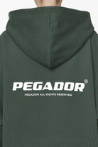 Pegador Malm Logo Oversized Hoodie Dress Washed Sage Green Detailshot aus der Do not Disturb Kollektion für DaHerren