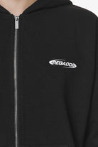 Pegador Crail Oversized Sweat Jacket Black Detailshot aus der Do not Disturb Kollektion für Herren