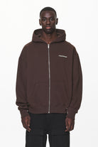 Pegador Fenton Oversized Sweat Jacket Washed Oak Brown Seitenansicht aus der Do not Disturb Kollektion für Herren