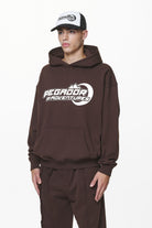 Pegador Eazor Oversized Hoodie Washed Oak Brown Seitenansicht aus der Do not Disturb Kollektion für Herren