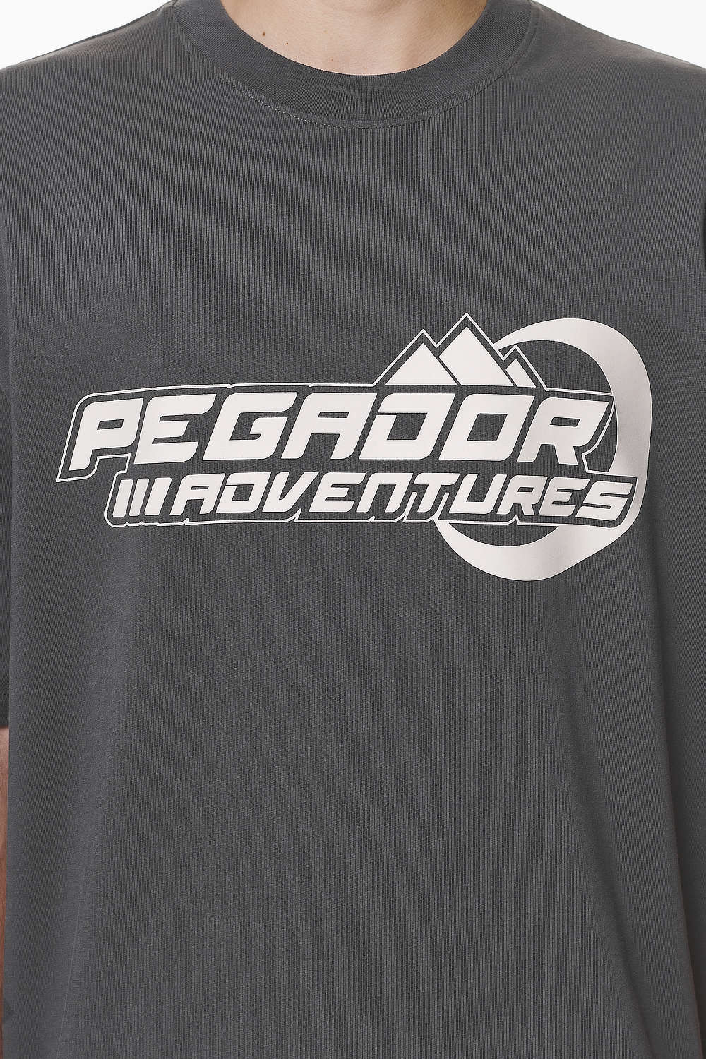 Pegador Eazor Oversized Tee Washed Volcano Grey Detailshot aus der Do not Disturb Kollektion für Herren