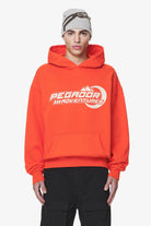 Pegador Eazor Oversized Hoodie Washed Signal Red Hauptansicht aus der Do not Disturb Kollektion für Herren