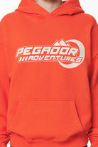 Pegador Eazor Oversized Hoodie Washed Signal Red Detailshot aus der Do not Disturb Kollektion für Herren