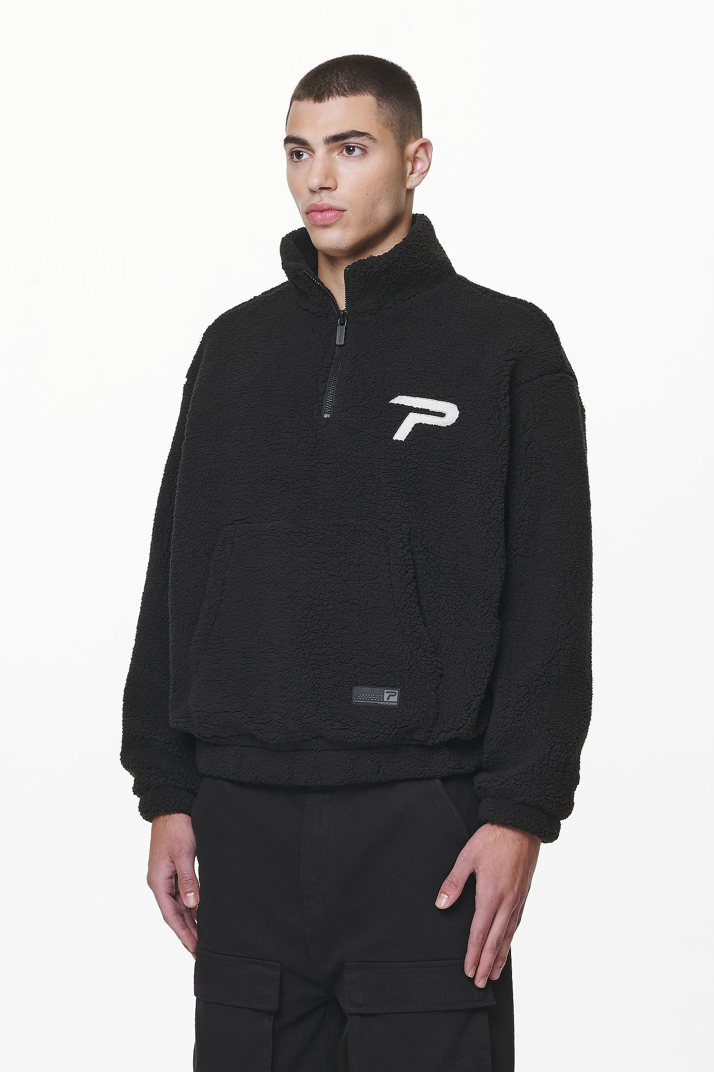 Pegador Defoe Teddy Halfzip Sweater Black Gegenansicht aus der Do not Disturb Kollektion für Herren