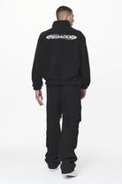 Pegador Defoe Teddy Halfzip Sweater Black Seitenansicht aus der Do not Disturb Kollektion für Herren