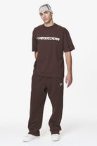 Pegador Manor Oversized Tee Washed Oak Brown Ganzkörper Bild aus der Do not Disturb Kollektion für Herren