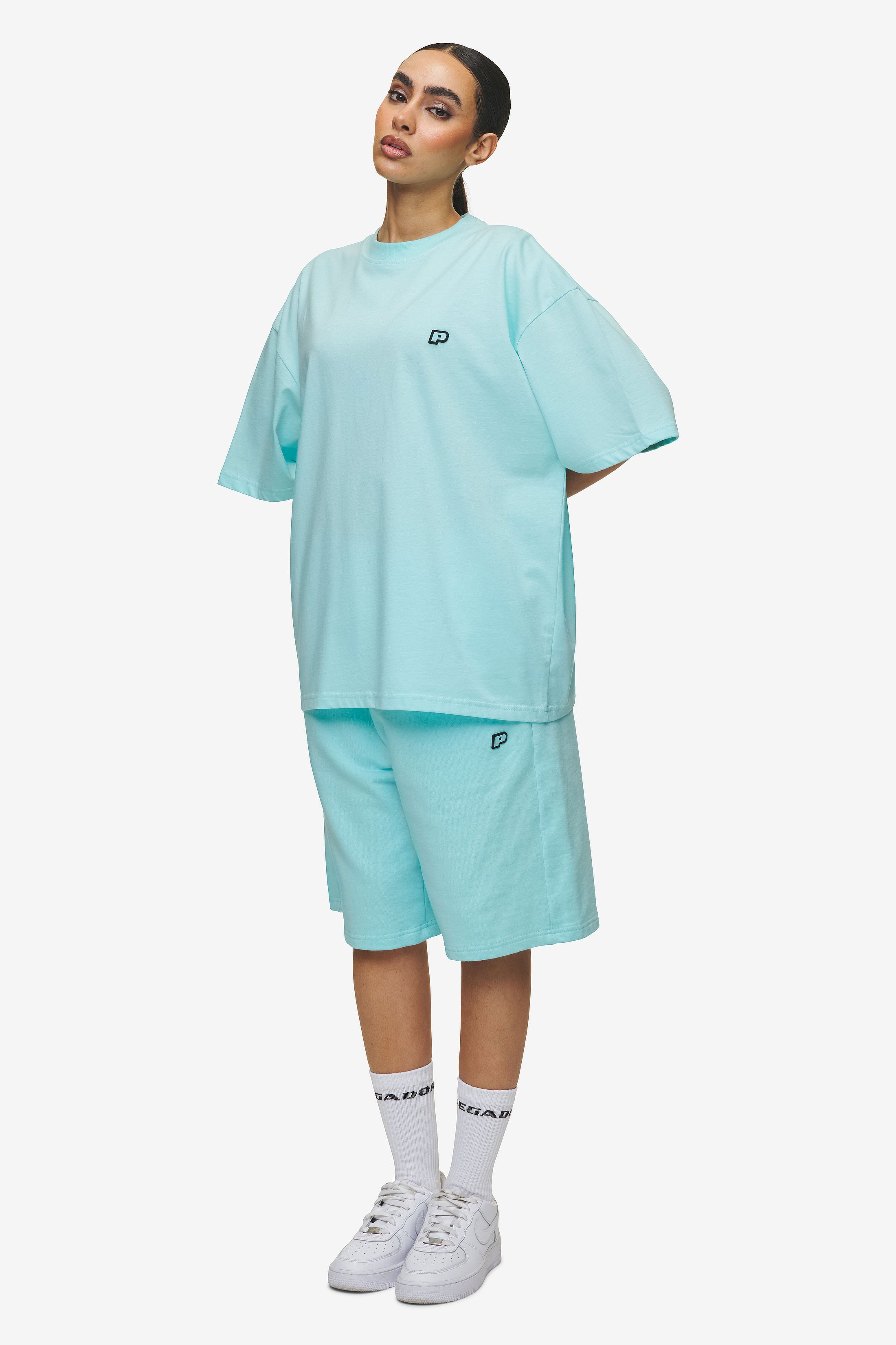 Pegador Leono Boxy Tee Washed Sky Blue Sky Blue Gum Ganzkörper Bild aus der High summer Kollektion für DaHerren