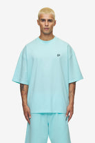 Pegador Leono Boxy Tee Washed Sky Blue Sky Blue Gum Hauptansicht aus der High summer Kollektion für Herren