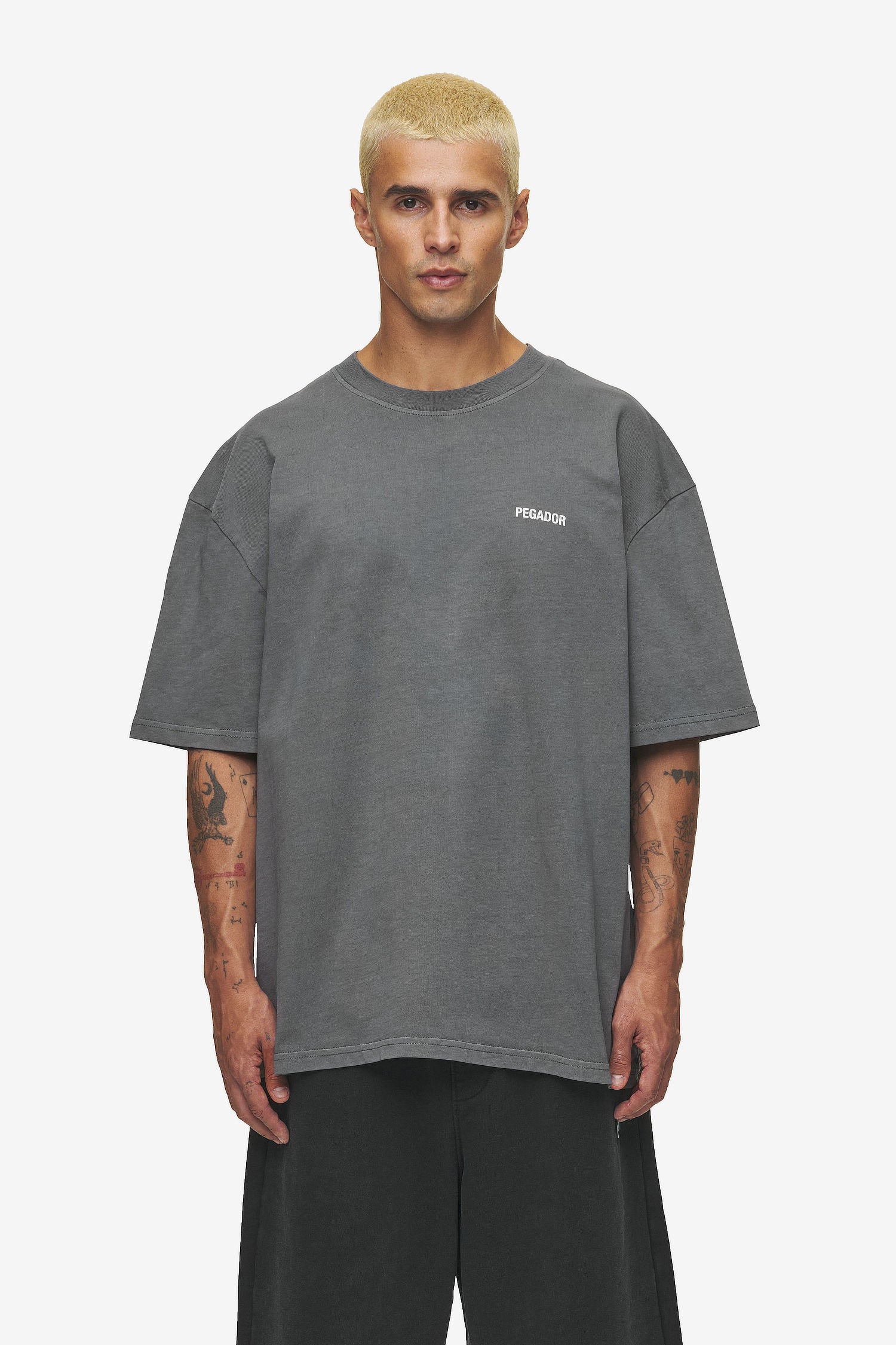 Pegador Gulati Oversized Tee Vintage Grey Seitenansicht aus der High summer Kollektion für Herren