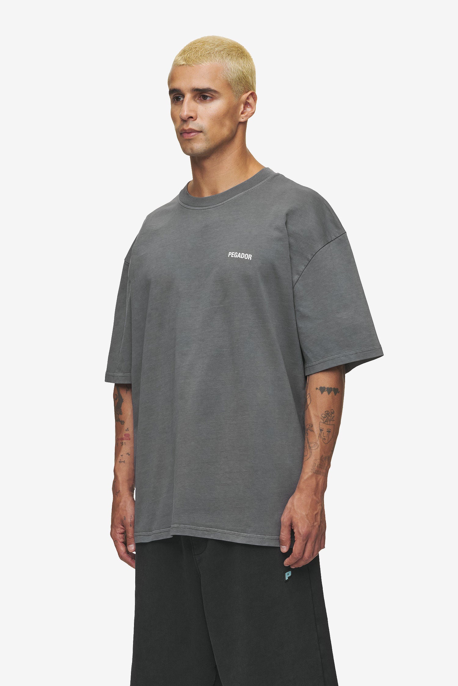 Pegador Gulati Oversized Tee Vintage Grey Gegenansicht aus der High summer Kollektion für Herren