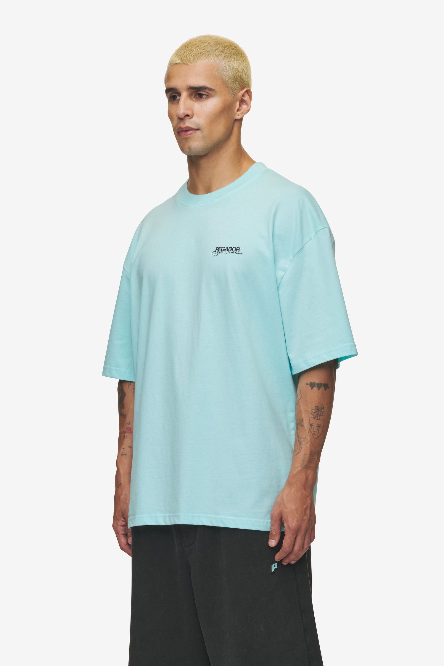 Pegador Patino Oversized Tee Washed Sky Blue Gegenansicht aus der High summer Kollektion für Herren