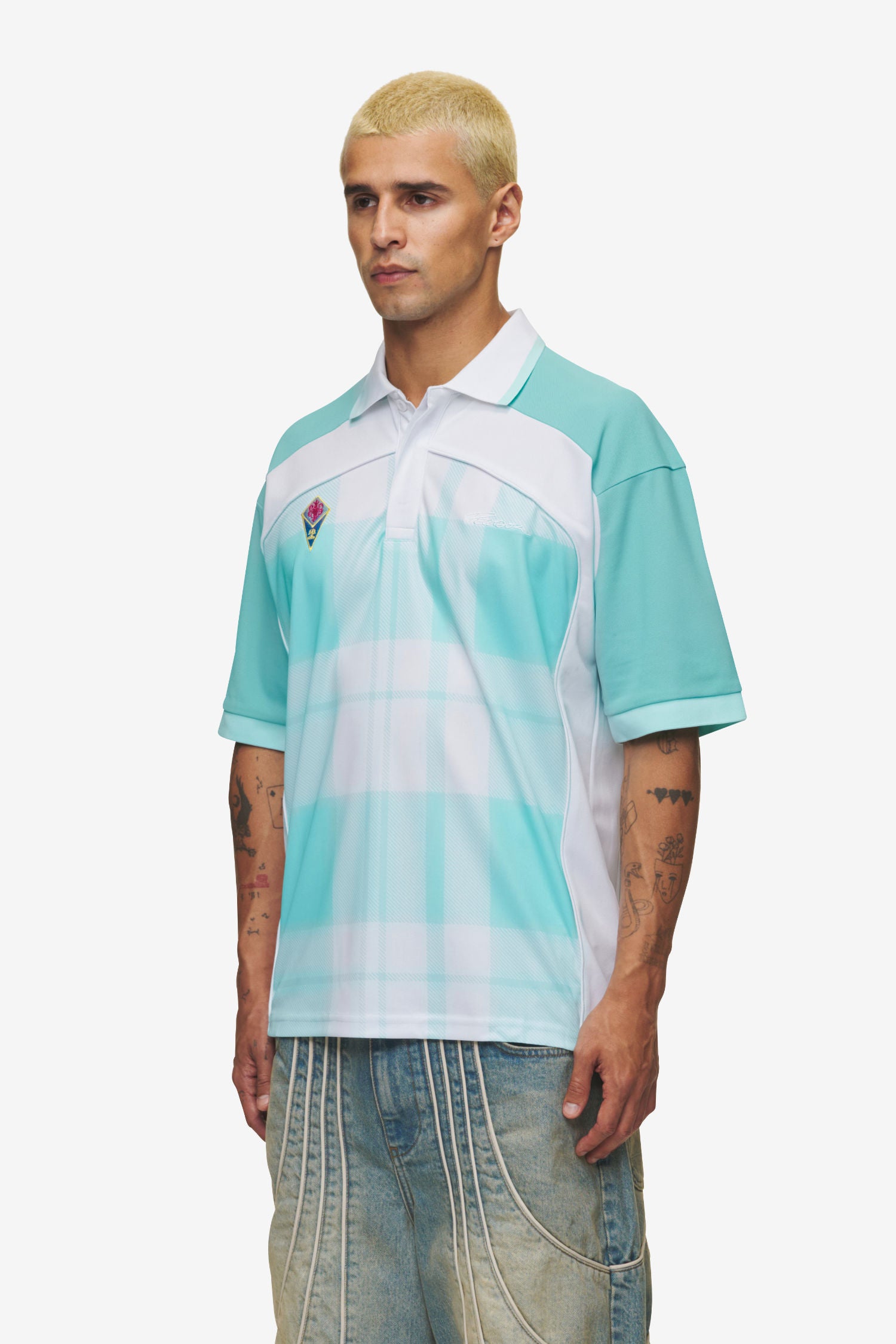 Pegador Lawn Jersey Sky Blue White Seitenansicht aus der High summer Kollektion für Herren